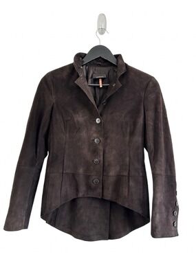 Akris Suede Evening Jacket Size 4 Brown